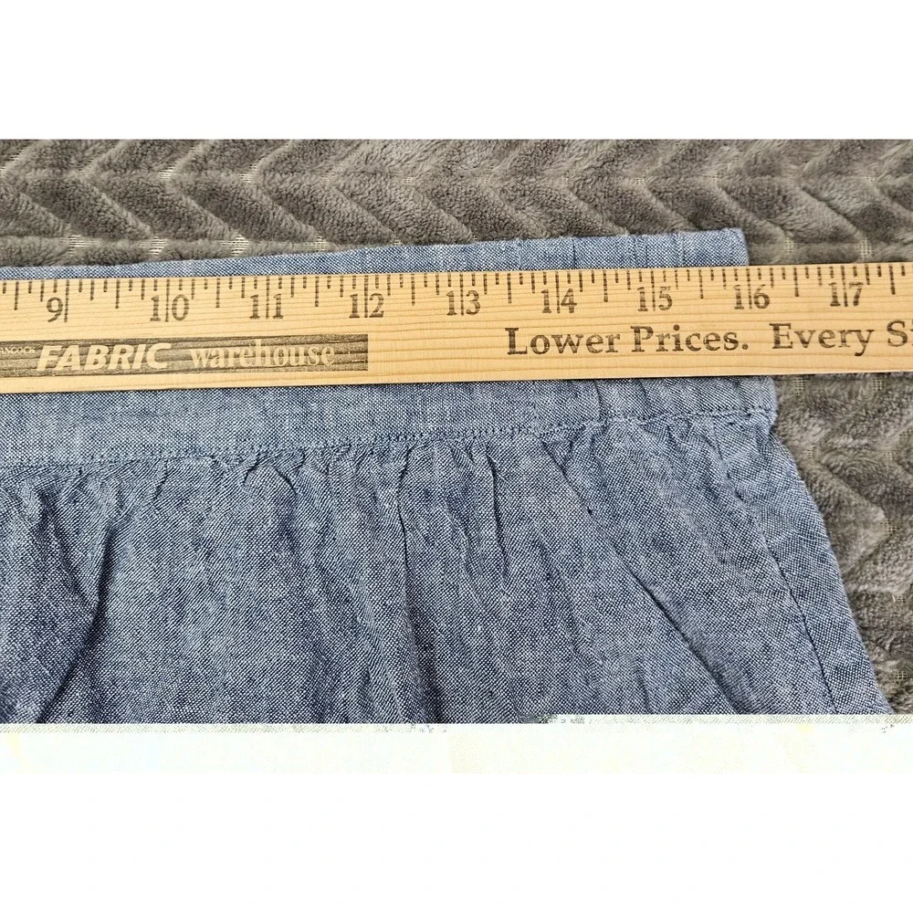 Loft Outlet Skirt Womens Size Medium Chambray Linen Blend Blue Casual Mini Micro